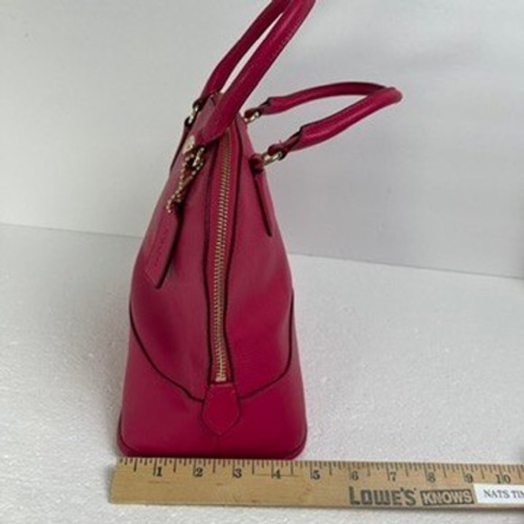 Coach Pink Crossgrain Leather Dome Satchel Double Zip Purse - Picture 11 of 11